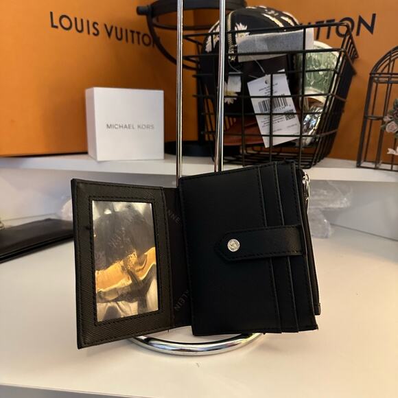 Anne Klein BUNDLE Black and Pink Artistic Bag WITH matching black wallet EUC - Picture 6 of 14